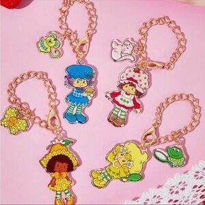 Strawberry Shortcake Set of 4 Licensed Bag Charms, Keychain, Cup Charms, NEW